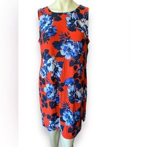 Tommy Hilfiger size 14 orange and blue floral dress, very tropical vibes!